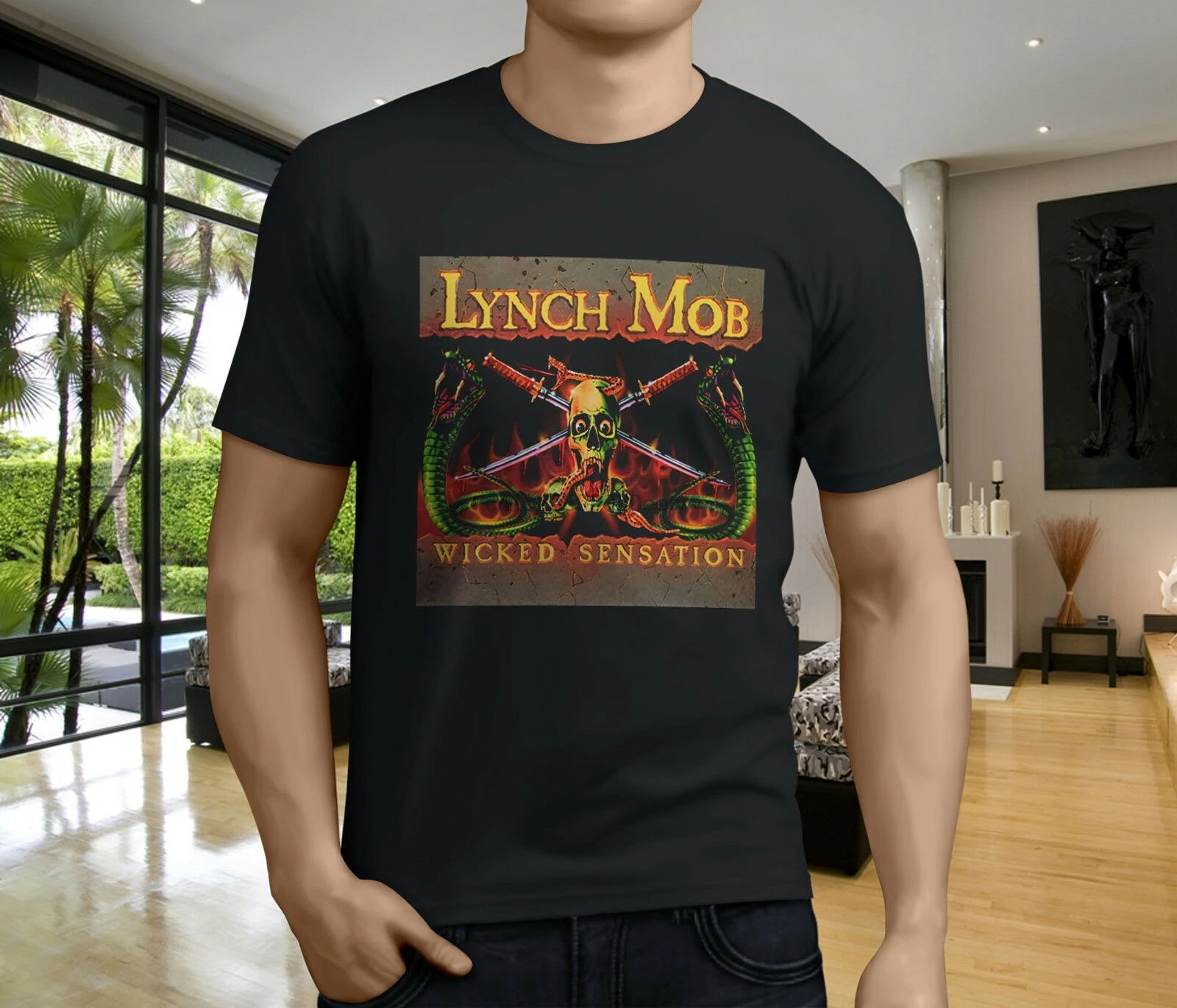 Новая популярная Lynch Mob Wicked Sensation Heavy Metal Мужская черная футболка S 3XL| |