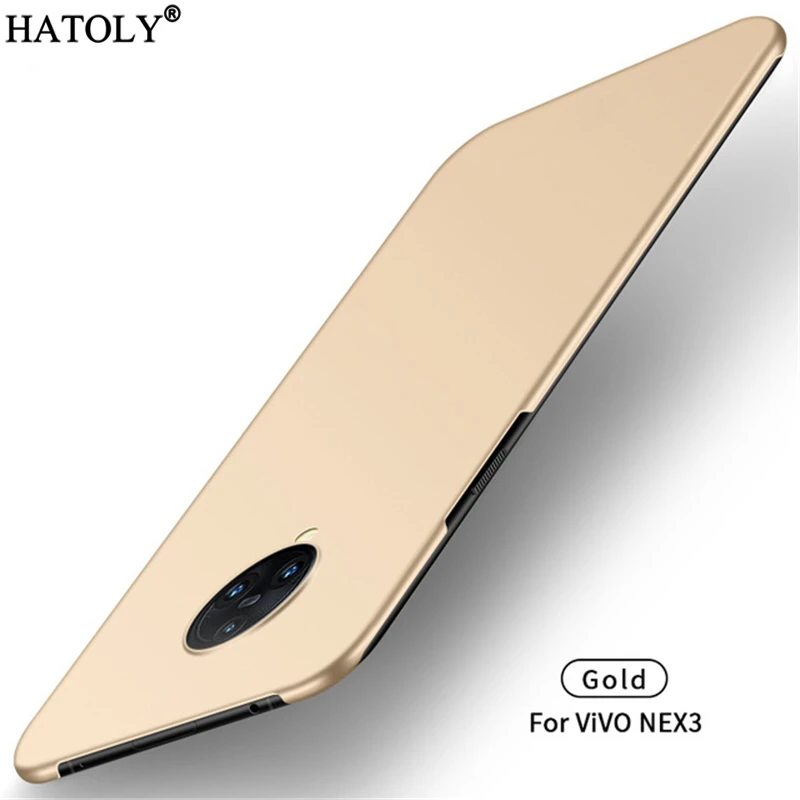Для чехла Vivo Nex 3 Чехол Nex 3 5G ультратонкий Гладкий Жесткий Чехол для Vivo Nex 3 защитный чехол-бампер для телефона Vivo Nex 3 - Цвет: Золотой