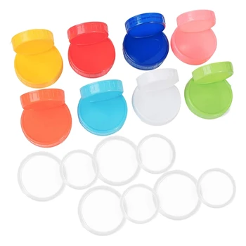 

16 Pcs Colored Plastic Wide Mouth & Regular Mouth Mason Jar Lids with 8 Pack Silicone Rings,Anti-Slip Food Storage Caps