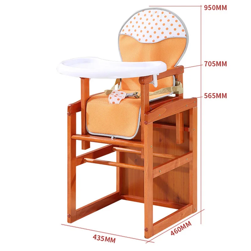 Детское кресло для кормления с высокой ножкой из массива дерева, регулируемый файл, несколько режимов 6 M-8 Y, детское сиденье для обучения, стол и стул, подарок