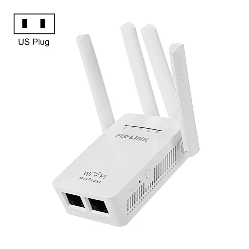 300Mbps Wireless WIFI Repeater Booster Extender WIFI Router Home Network 802.11b/g/n RJ45 2 Ports Wilreless-N Wi-fi - Color: White