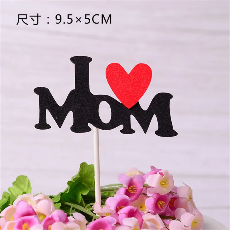 Cakelove 1 шт. флажки для торта кекс I LOVE YOU Топпер для торта I LOVE MOM/DAD топперы для детей день рождения Свадьба Свадебная Упаковка для торта вечерние выпечки DIY
