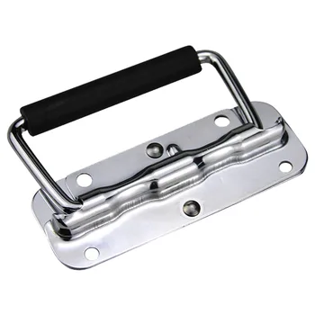 

2pcs Surface Mount Case Handle Chest Stainless Steel Hardware Cabinet Spring Loaded Photographic Box With Padded Grip Fitting