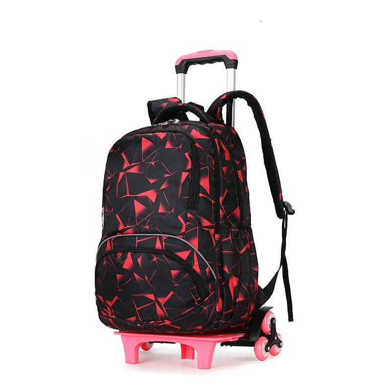 Trolley Kids Trolley Backpack 2/6 wheels Boys Girl's Fashion School bags Children's Travel luggage Rolling Bag School Backpacks - Цвет: 6 wheel 4