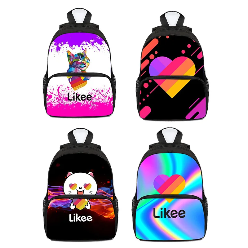 

Russia Like App Backpack "LIKEE 1 (Like Video)" Bag for Kids 3D Zipper School Bags 13 Inch Cute Kindergarten Backpack Fashion