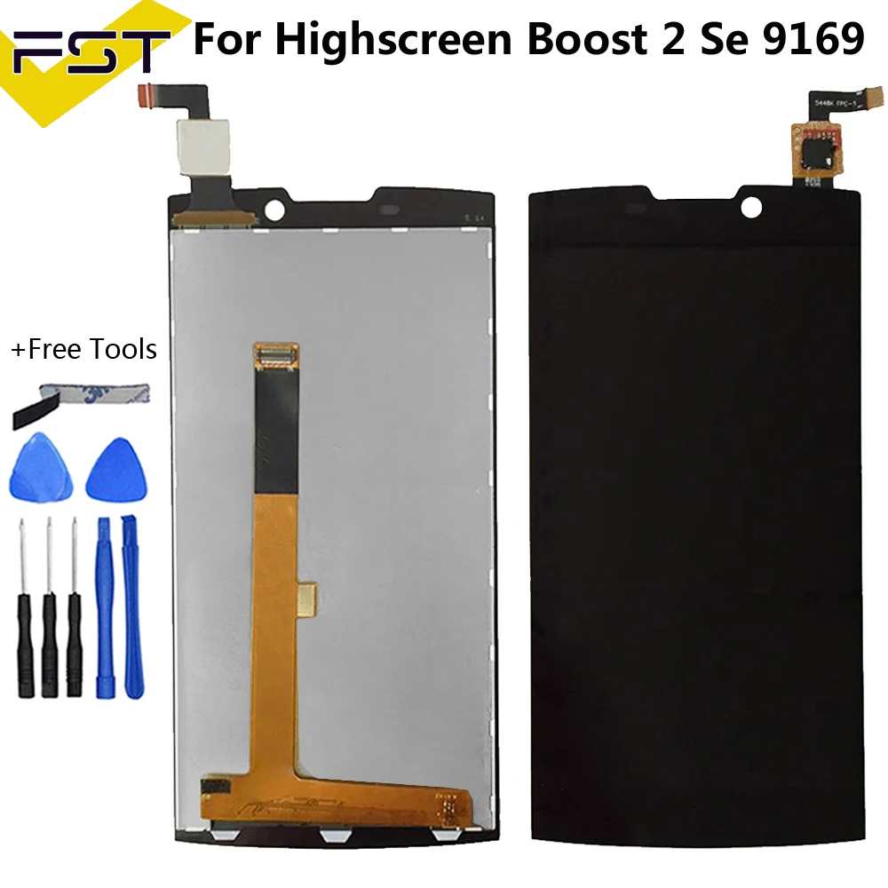 Skup Czarne części zamienne do Highscreen Boost 2 se boost II se 9169 wyświetlacz LCD + montaż digitizera ekranu dotykowego + zestawy narzędzi