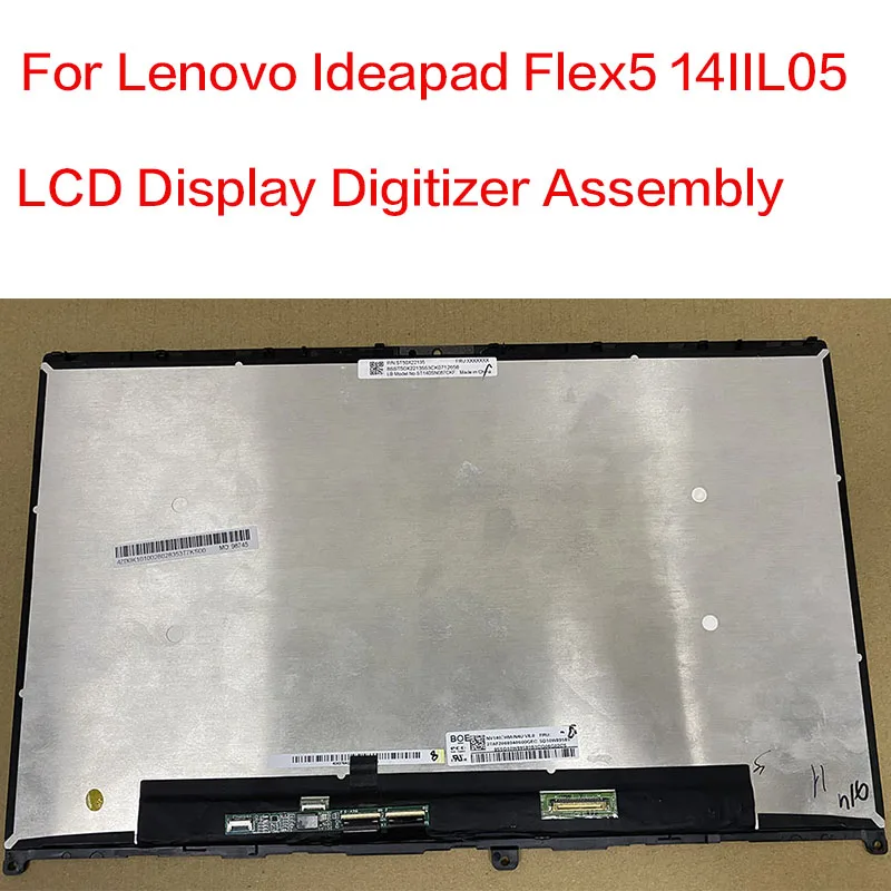 

ЖК-дисплей для Lenovo Ideapad Flex5 14IIL05, ноутбуки, сенсорный экран, ЖК-дисплей, дигитайзер в сборе с рамкой