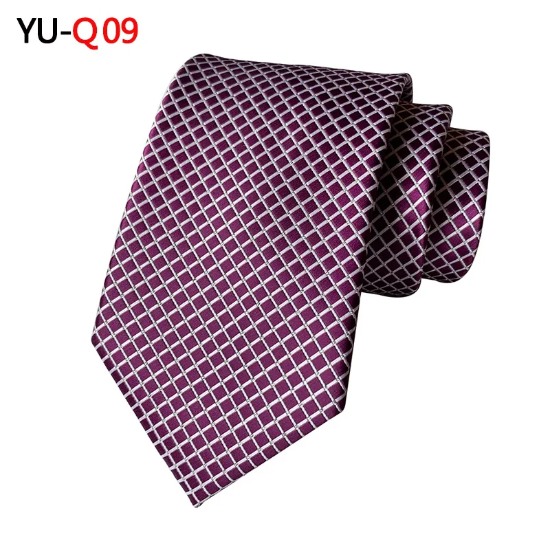 Necktie Элегантный Мужской Жаккардовый клетчатый полосатый Свадебный Праздничный узкий галстук на шею 8 см костюм тонкий Шелковый формальный деловой подарок галстук - Цвет: Necktie