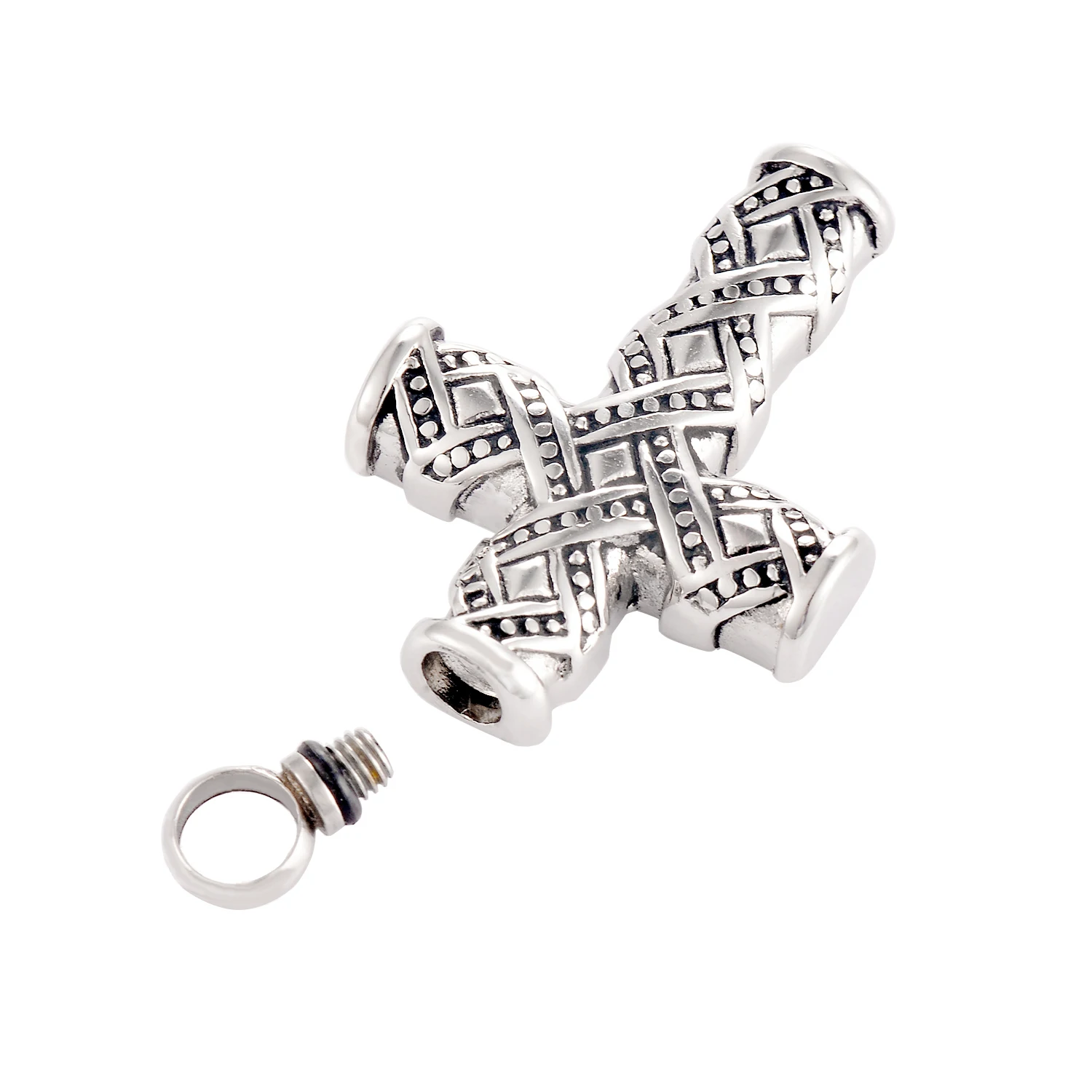 Vintage Cross Stainless Steel Cremation Jewelry Urn Necklace For Ashes Keepsake Memorial Pendant  For Women Men Dropship 4