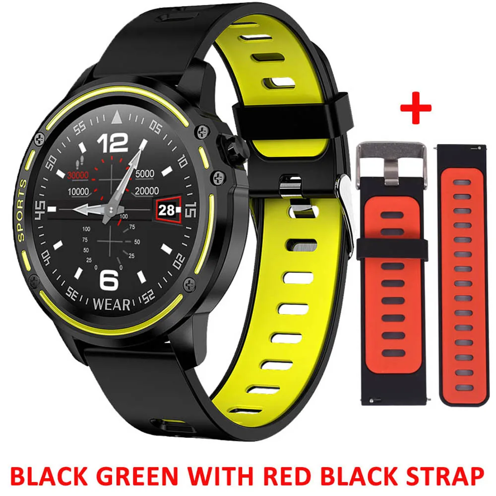 L8 мужские Смарт часы водонепроницаемые Reloj Hombre режим SmartWatch с ЭКГ PPG кровяное давление сердечный ритм спортивные фитнес часы PK L5 L7 - Цвет: green and red