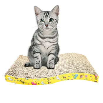 

Durable Corrugated Paper Cat Scratcher Kitten Scratching Bed Pad Board Toy Mat For Pet Game Grinding Nails Protect Furniture