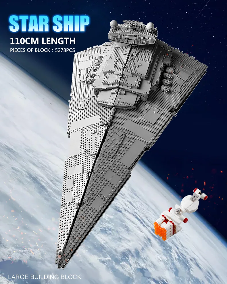 Lepinblocks, 81098, совместимый план войн, 75252, UCS, имперский Звездный разрушитель, Строительные кирпичи, развивающие игрушки, рождественский подарок