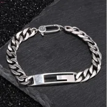 Стерлинговое Серебро s925 простой плетеный браслет на цепочке для мужчин и женщин, индивидуальный мужской ретро браслет для украшения рук