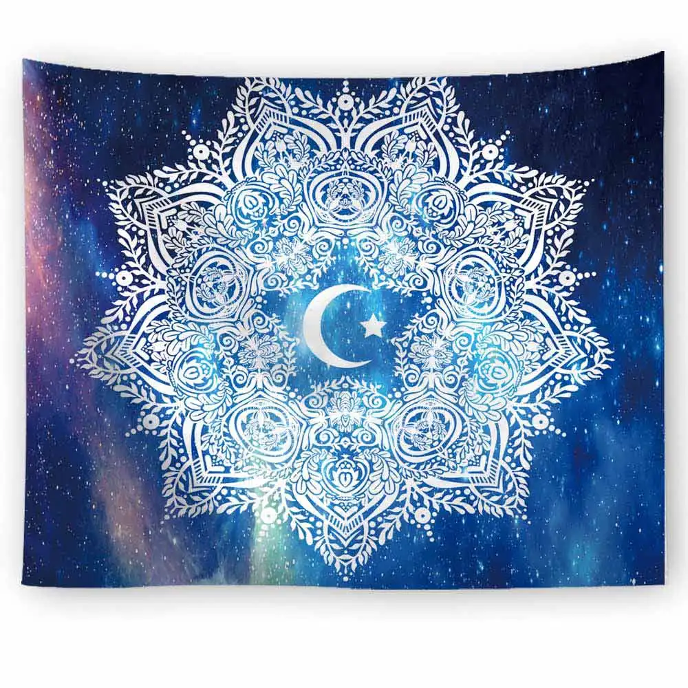 Color 6 Psychedelic Galaxy гобелен с Луной Мандала слон настенный подвесной декоративное покрывало скатерти Печатный декор в общежитии хиппи гобелен - Цвет: Color 6