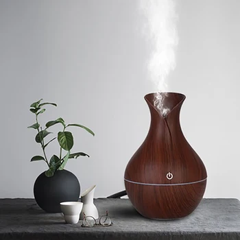 

Explosive Usb Wood Grain Vase Humidifier Colorful Car Aroma Diffuser Household Ultrasonic Atomizer Customization
