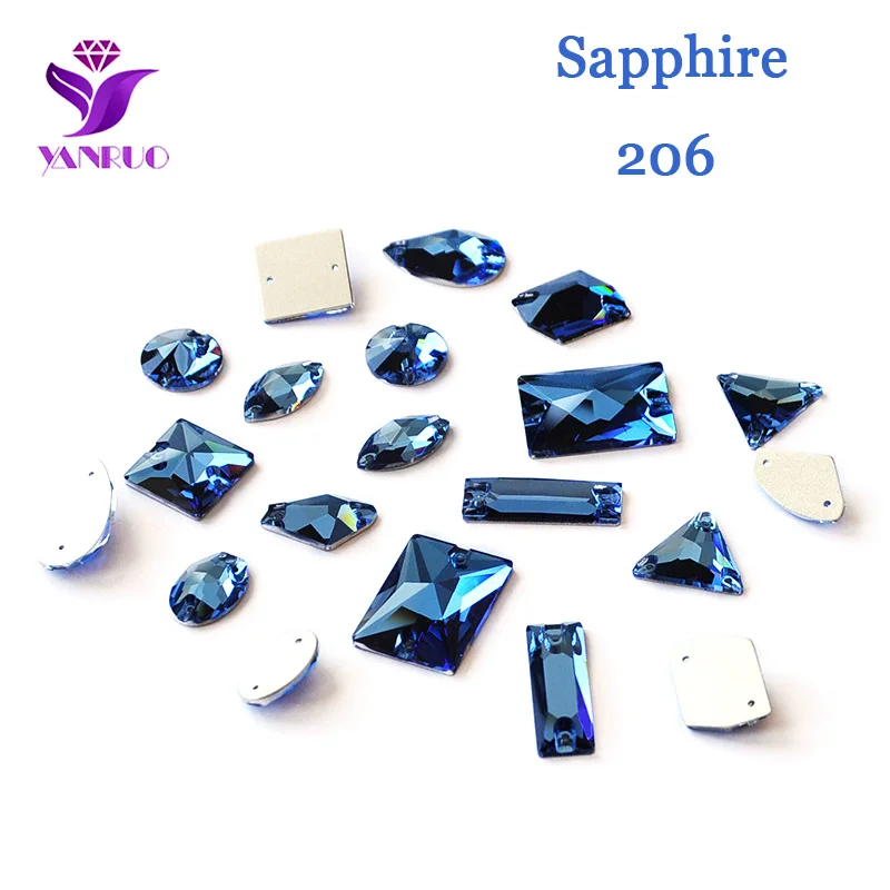 

Стразы YANRUO, сапфир, пришитые стразы, бусины, аксессуары для рукоделия, автомобильные наклейки, камни для ювелирных изделий