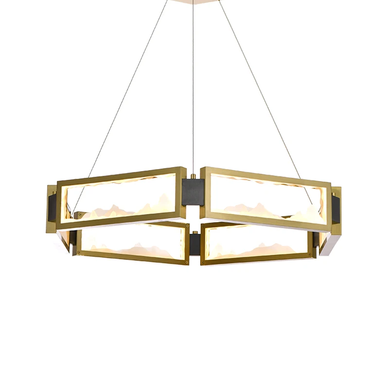 Современный светодиодный светильник в стиле АР-деко, золотой светильник для гостиной Dia60cm 80 см, светодиодный подвесной светильник