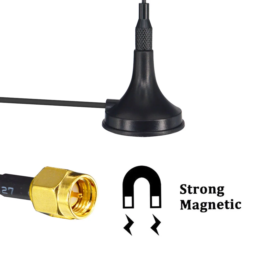 4G LTE Antenna 698-960/1700-2700Mhz 5dbi Magnetic Base SMA Male plug RG174 3M for WiFi Router