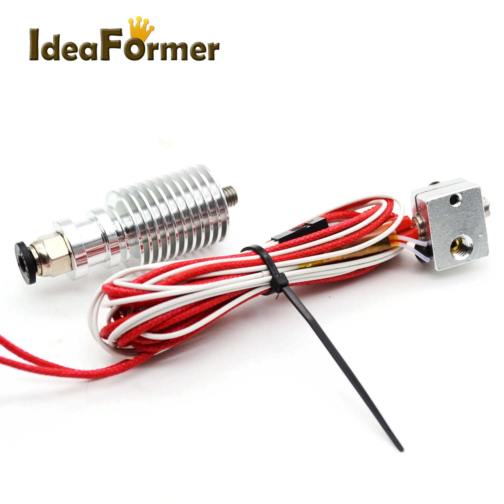 

V6 Hot End Kit 12V/24V Bowden Remote J-head With Pneumatic Connector For 1.75/3.0mm Extruder Print Head 3D Printer Parts