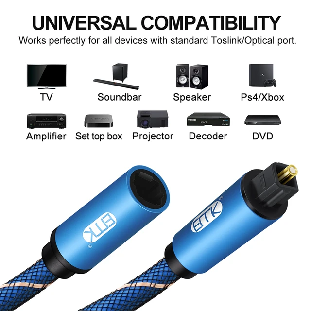 Cavo Ottico Prolunga Toslink Maschio-Femmina 2m | Estensione Audio Digitale Per Soundbar TV Subwoofer - Foto 9