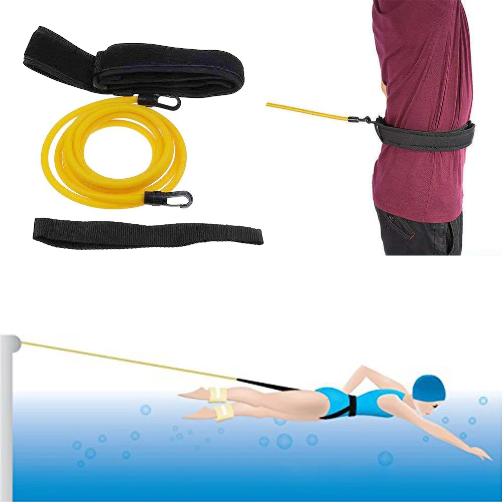 Swimming Training Belt Stationary Swim Leash Cord Resistance Tether Band Water Sport | Спорт и развлечения