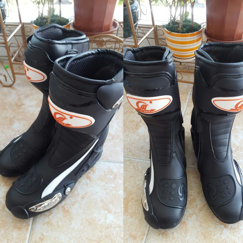 Мужские мотоциклетные гоночные ботинки до середины голени, защитные шестерни, мотоциклетная обувь для верховой езды, Защита ног