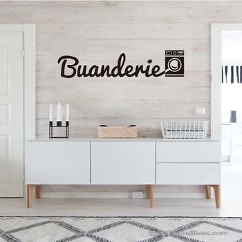 

French vinyl wall sticker for laundry room mural wall decals home decoration house decoration removable wall art wallpaperDD0779