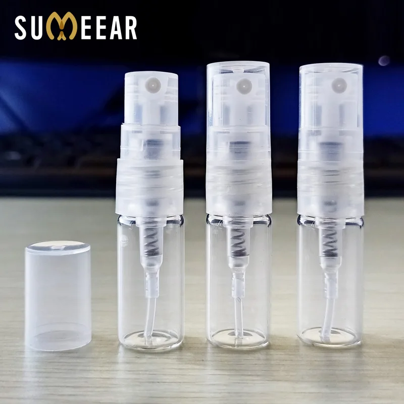1 개/몫 2ml 휴대용 미니 향수 병 유리 스프레이 리필 용 빈 병 화장품 용기 휴대용 향수 분무기