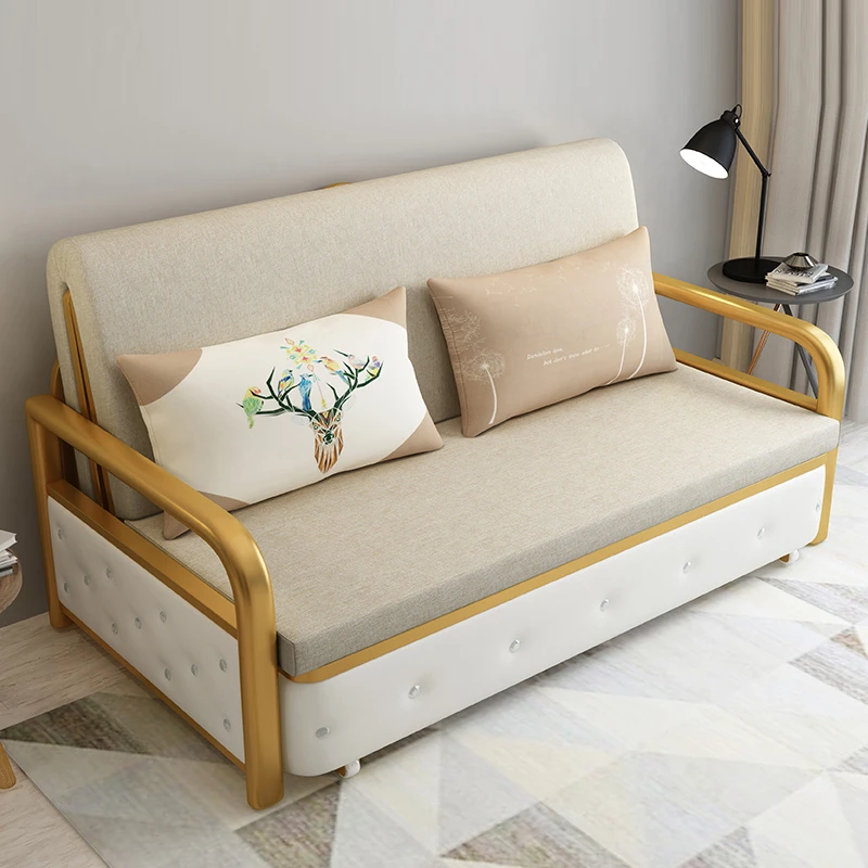 Sofá cama multifuncional de doble uso, 1,28 M, pequeño, plegable, de madera  maciza, para sala de estar|Sofás para sala de estar| - AliExpress