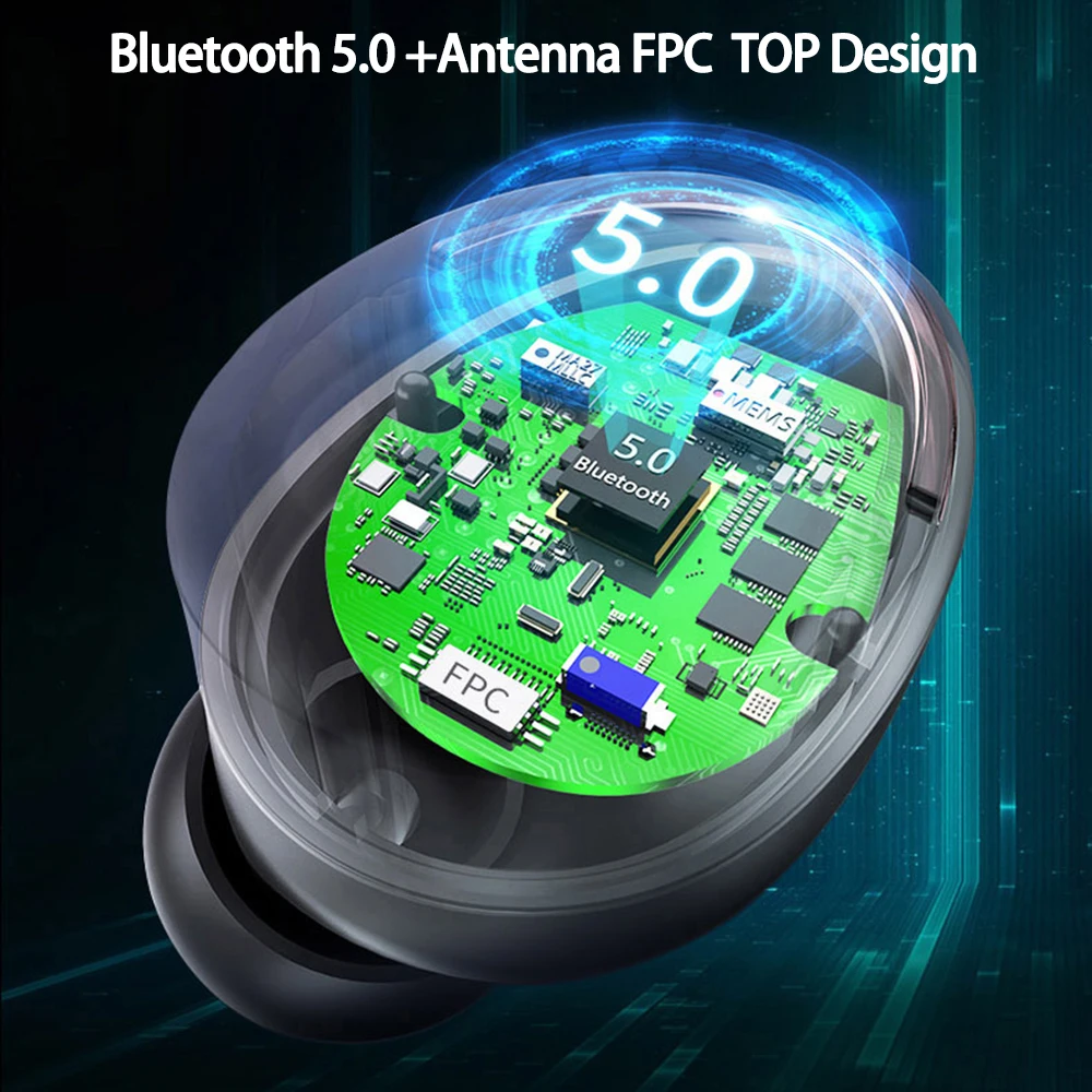 IPX7 водонепроницаемые bluetooth-наушники Беспроводные наушники с шумоподавлением TWS 5,0 Спортивная гарнитура HD вызов с микрофоном
