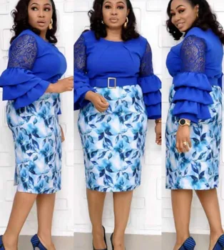 

2019 new arrival autumn sexy fashion style african women printing plus size knee-length dress L-XXL