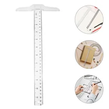 Régua t acadêmica de 3 pces transparente medindo réguas retas réguas estudantis