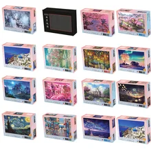 

Puzzles for Adults 1000 Pieces Mini Wooden Puzzles Educational Intellectual Decompressing Toys Children Games Jigsaw Puzzle Gift