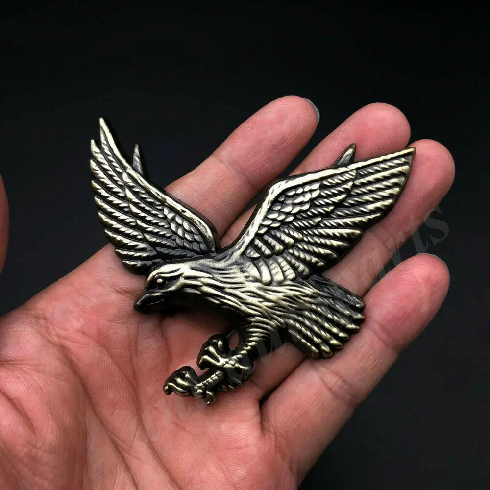 

3D бронзовый металлический логотип Eagle Hawk, автомобильный багажник, Задняя эмблема, значок, наклейка