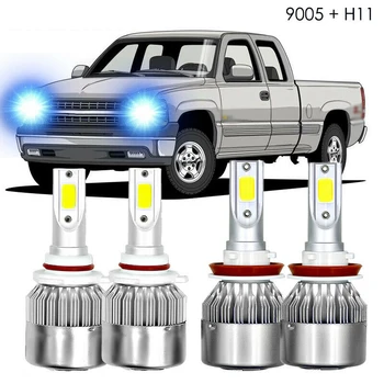 

4X H11 9005 Ice Blue HiLo Beam LED Headlight For Chevy Silverado 1500 07-15 Car Headlight Car Front Light LED Light Bulb
