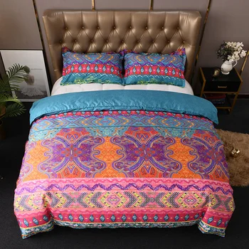 

Bonenjoy Duvet Cover King Size Bohemia Style Reactive Printed Quilt Cover with Pillowcase ropa de cama Queen Size Bedding Sets