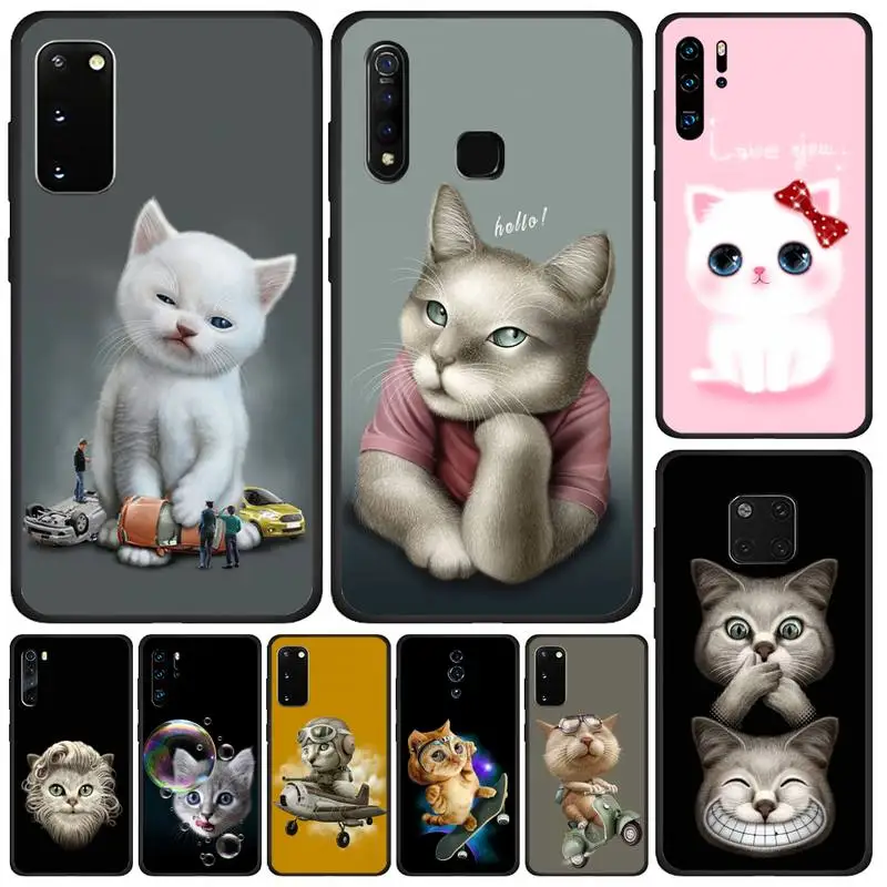 BOXING SKATEBOARD Cat Lovely Kitten Adorable Baby Kitty Phone Case For OPPO F 1S 7 9 K1 A77 F3 RENO F11 A5 A9 A73S R15 REALME | Мобильные