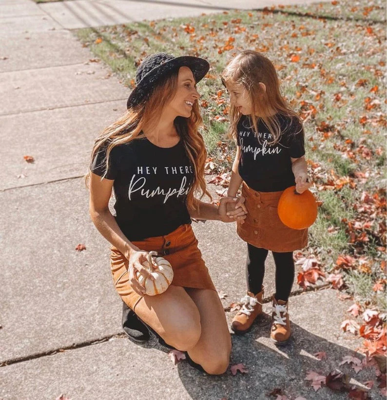 Sale Outfits Matching Mommy T-Shirts Me And Hey Tops Pumpkin Thanksgiving Fall mlKk1MaKL