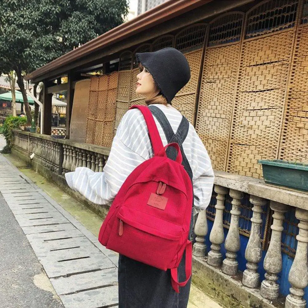 

Knapsack Outdoor Sports Student Girls for Women Rucksack School Bag Travel Bags Plaid Style