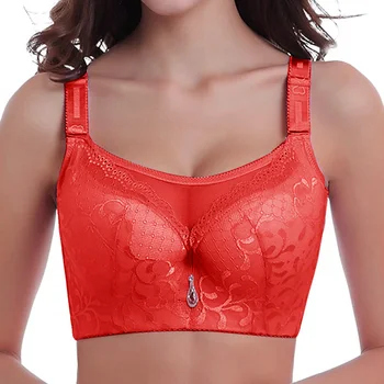 

Large Size Bras for Women Lace Lingerie Comfortable 4 Lined Bralette Underwire Sexy Translucent Bras Female Underwear