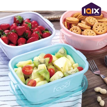 

Refrigerator Storage Box Plastic Transparent Kitchen Freshness Box Can Be Heated Sealed with Multi-Capacity Snacks guo shu he