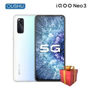 Перейти на Алиэкспресс и купить В наличии двухрежимный 5G IQOO neo 3 Snapdragon 865 Celular 144 Гц 6,57 ''гоночный экран 12 Гб 128 ГБ 48MP UFS3.1 4500 мАч NFC Смартфон