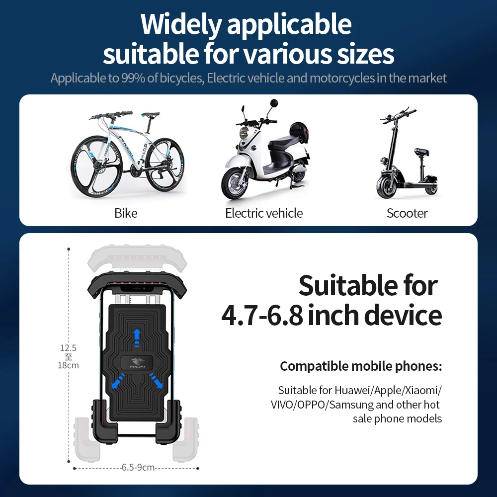 Support Téléphone Pour Moto/vélo électrique - Pare-soleil, En Nylon, Angle Réglable, Diamètre 0.3 Pouces