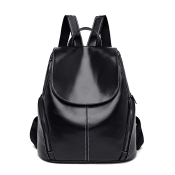 

Backpack female 2020 new pu soft leather backpack casual wild high school student schoolbag