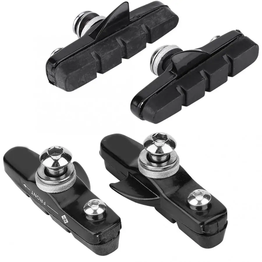 Bicycle Brake Pad 1 Pair 450TC Aluminum Alloy Rubber Bicycle Bike Detachable Wear-Resistant U-Shape Brake Pads Shoe Cycling