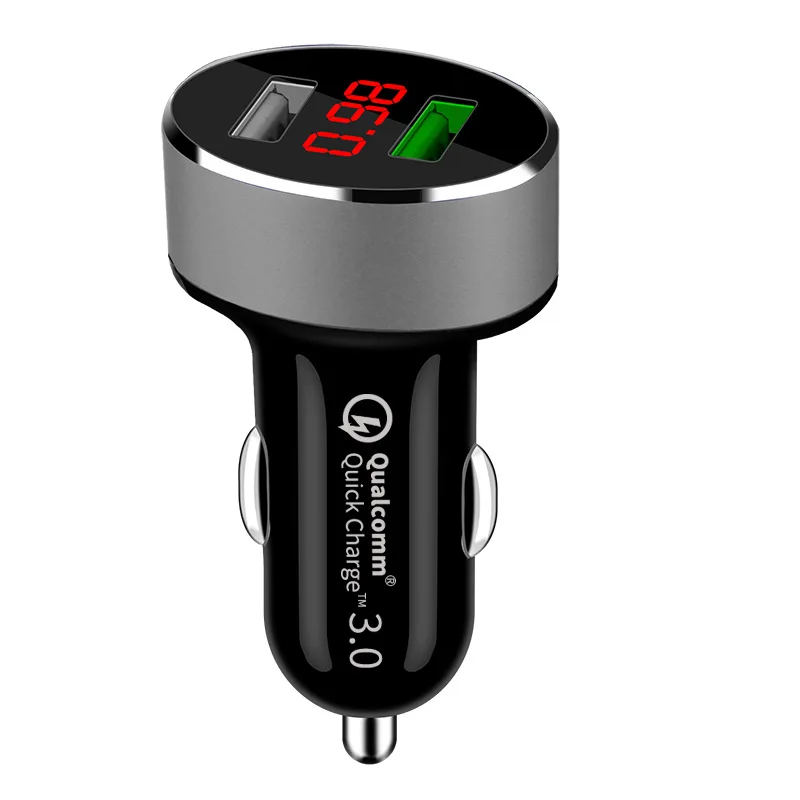 Автомобильное зарядное устройство QC 3 0 с двумя Usb-портами прикуриватель