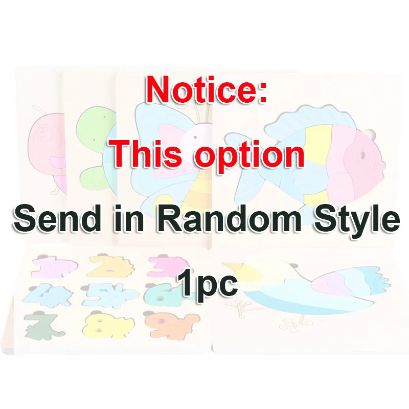 1pc Random Style Новинка; Лидер продаж; детская 3D деревянная головоломка; обучающая игра с памятью; детская доска; Обучающие Развивающие игрушки Монтессори для детей - Цвет: 1pc Random Style