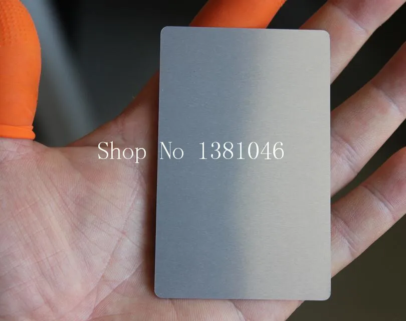 Silver Metal Blank Aluminum Business Cards For Laser Engraving 0.2mm Thickness