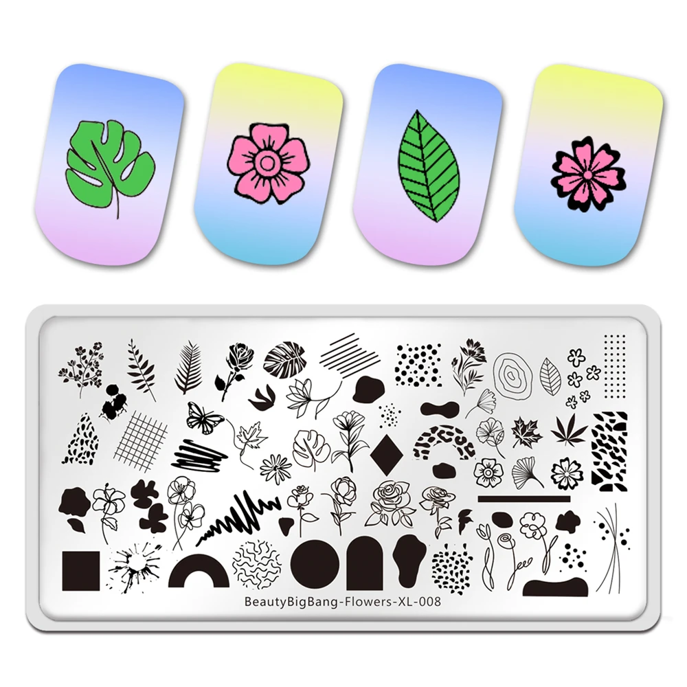 Beautybigbang Nail Stamping Plates Flower Xl-008 Style Flower Image 6 ...