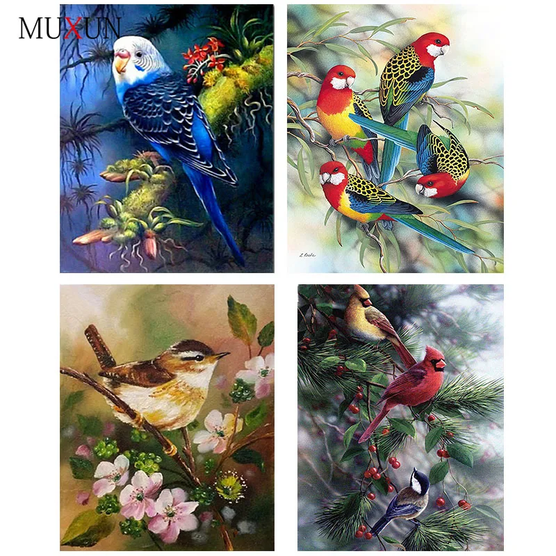 

Full Diy 5D Diamond Painting Animals Parrots Resin Circular Drill Embroidery Cross Stitch Rhinestone Decoration Painting Ep089